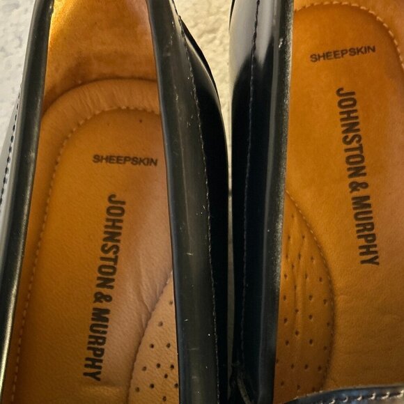Johnston & Murphy SZ 10 Hayes Black Leather Tassel Loafer Career casual formal - Picture 10 of 11